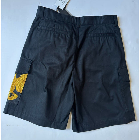 Versace Heritage Print Black Drill Fabric Shorts 50 Euro (34”) 1014373 NWT $900