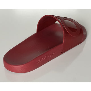 NIB Salvatore Ferragamo Groove Men's Rubber Slide Sandals Red 13 US 0751899 IT