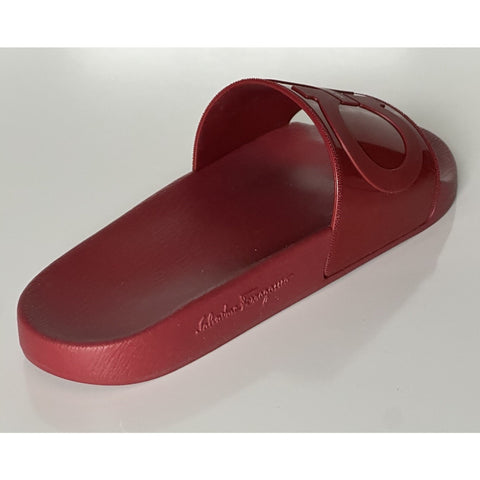 NIB Salvatore Ferragamo Groove Men's Rubber Slide Sandals Red 13 US 0751899 IT