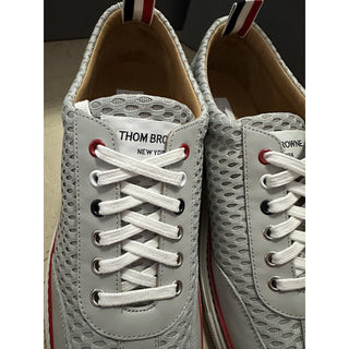 NIB Thom Browne Men Leather & Mesh Training Sneakers Shoes Gray 11 US/44 Eu Ita