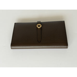 Burberry Ellie Bifold Ebony Brown Long Leather Wallet 8113147 Italy NWT $925