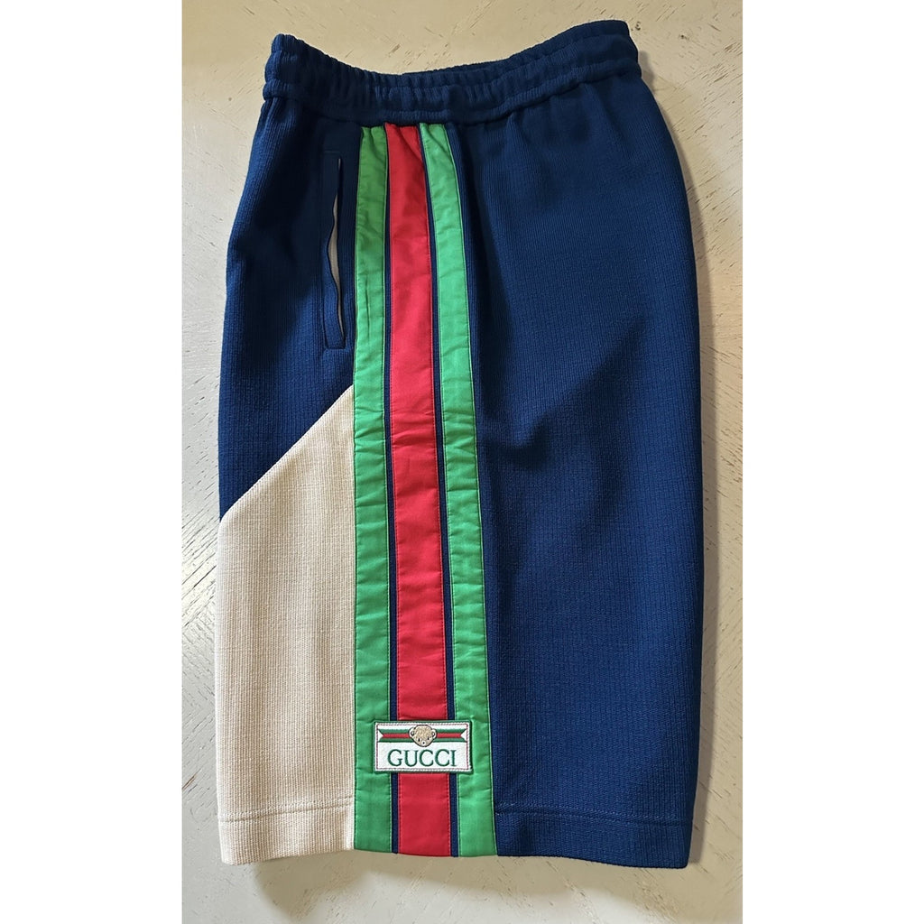 NWT $1350 Gucci Men Short Pants Blue/Multiclor Size L