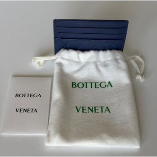 Bottega Veneta Men's Intrecciato Leather Card Case Blue 581060 Italy NWT $390
