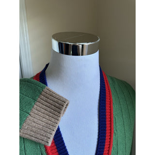 Gucci Men’s Wool Cardigan Sweater Green/Multicolor Size M New $1900