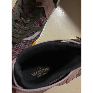 NIB $945 Valentino Garavani Colorblock&Leather Sneakers Lipstick 8 US/41 E Italy