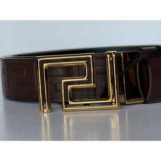 Versace Greca Calf Leather Reversible Brown/Black Belt 115 (46) 1021757 IT NWT
