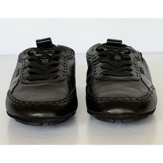 Fendi Fit Leather Low Top Sneakers Black Men 11 US (10 Fendi) IT 7E1799 NIB $950