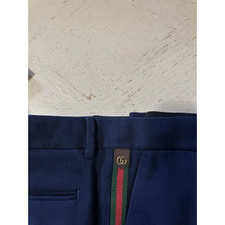 Gucci Men Dress Pants Navy 32 US/48 Eu New $1200