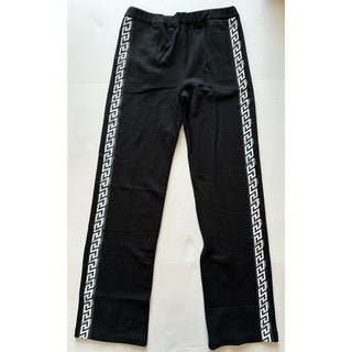 Versace Women's Black Greca Print Jogger Pants Size 8 US (42) 1008416 NWT $790