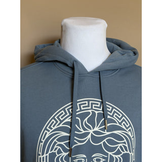 Versace Medusa Print Bluw Cotton Sweatshirt with Hoodie XL 1011853 NWT $950