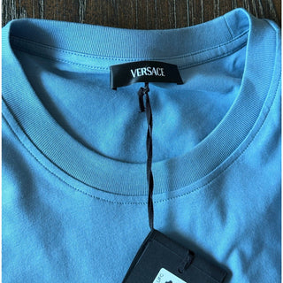 Versace Medusa Greca Logo T-Shirt Blue Men 2XL 1011861 1A16047 NWT