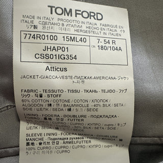 NWT $5650 TOM FORD Men Atticus Sport Coat Jacket Blazer Pebble Gray 44R US/54R E