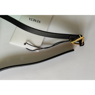 Copied - Bottega Veneta Triangle Leather Slim Black Belt 90/36 619759 NWT $390