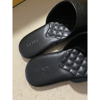 NIB Fendi Mens Leather Sandal Shoes Black 8 US/7 UK Italy