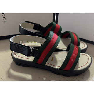 Gucci Kids Sandal Shoes Green/Red Size 32 Gucci 501060 New
