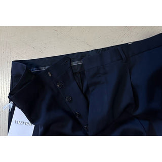 Valentino Men Wool Dress Pants Navy 42 US/58 Eu New $1095