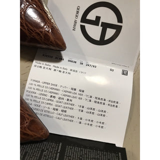 NIB $2995 Giorgio Armani Women Caiman Leather Shoes Burgundy 9 US ( 39 Eu )