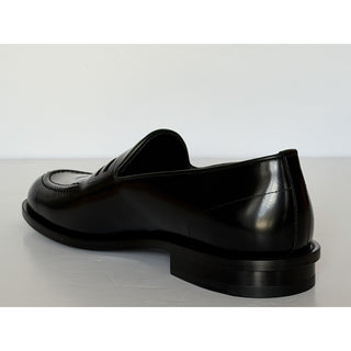 Fendi FF Penny Loafers Black Calf Leather Men 10 US (9 Fendi) 7D1645 NIB $1050