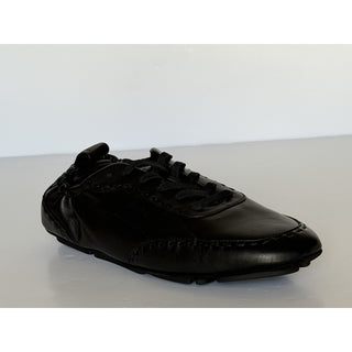 Fendi Fit Leather Low Top Sneakers Black Men 10 US (9 Fendi) IT 7E1799 NIB $950