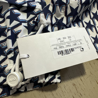 NWT $880 Gucci Drawstring Gucci Print Swim Short Blue/White size 50 Eu/34 US