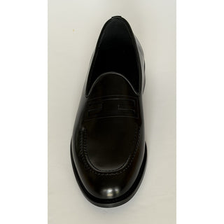 Fendi FF Penny Loafers Black Calf Leather Men 11 US (10 Fendi) 7D1645 NIB $1050