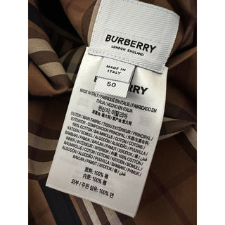 New $3550 Burberry Men Reversible Plaid Cotton Trench Coat DARK BIRCH 40 US/50 E