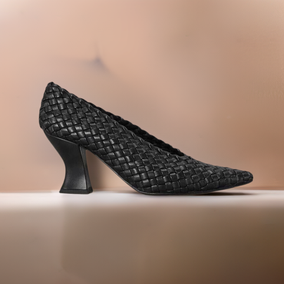 Черные кожаные туфли Bottega Veneta Tubular Lagoon Intrecciato 10, США 608850, $1150