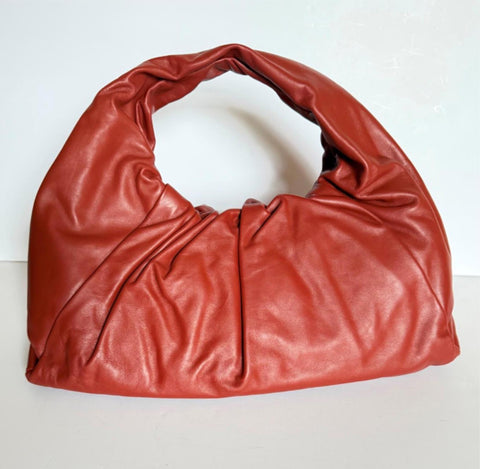 Bottega Veneta Large Leather Shoulder Hobo Bag Rust-Gold 607984 Italy NWT $4200