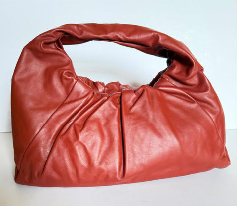 Bottega Veneta Large Leather Shoulder Hobo Bag Rust-Gold 607984 Italy NWT $4200