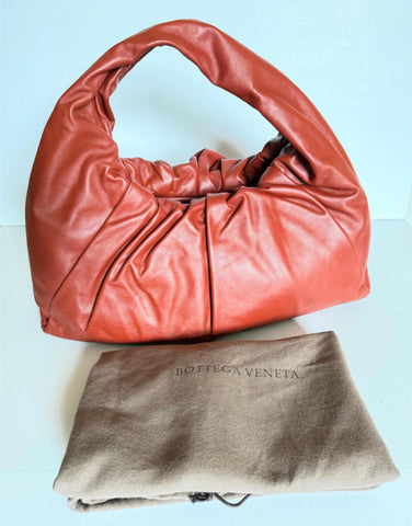 Bottega Veneta Large Leather Shoulder Hobo Bag Rust-Gold 607984 Italy NWT $4200