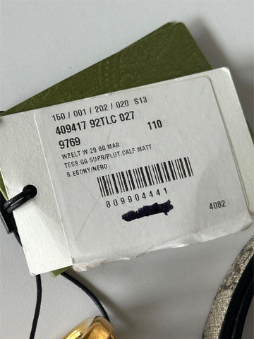 Gucci Women’s Leather GG Thin Width Belt Brown 110/44 409417 NWT