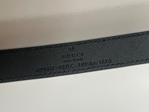 Gucci Women’s Leather GG Thin Width Belt Brown 110/44 409417 NWT