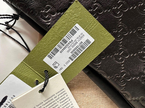 Gucci GG Women's Nappa Leather Gloves Black Size 10.5  Made in Italy 434211 NWT