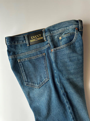 Gucci Men's Blue Stone Washed Jeans Pants 38 US (54 Euro) Italy 623953 NWT