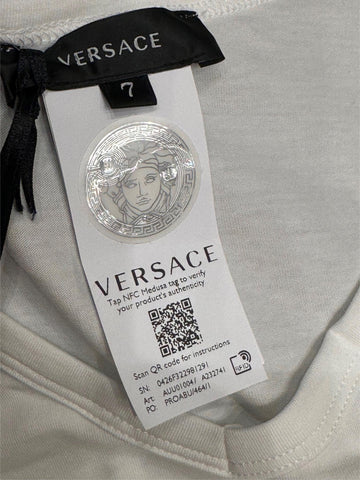 Versace Medusa Logo V-Neck Cotton Jersey White XL-2XL US (Versace 7) NIB $125