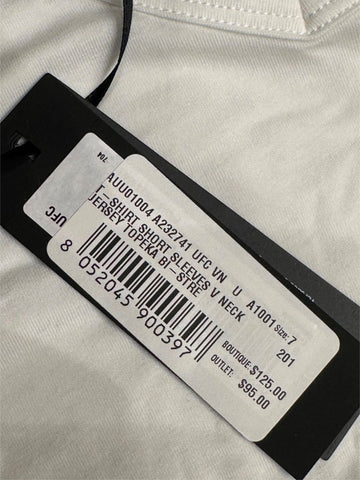 Versace Medusa Logo V-Neck Cotton Jersey White XL-2XL US (Versace 7) NIB $125