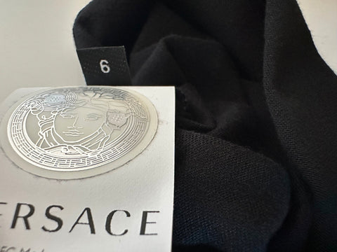 Versace Women's Gold Medusa Black Cotton Jersey T-Shirt 6 (40) A89559S NWT $475