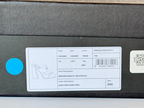 Versace Medusa Head Leather Baby Pink Sandals 9 US (39 Euro) 1019266 NIB $1100