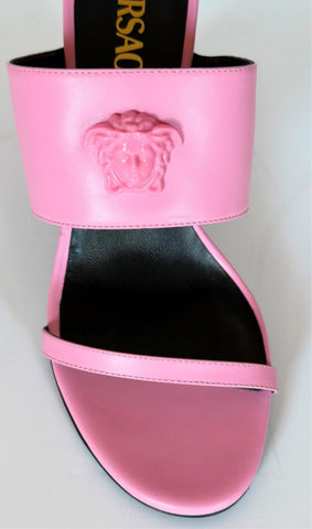 Versace Medusa Head Leather Baby Pink Sandals 9 US (39 Euro) 1019266 NIB $1100