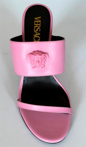 Versace Medusa Head Leather Baby Pink Sandals 9 US (39 Euro) 1019266 NIB $1100