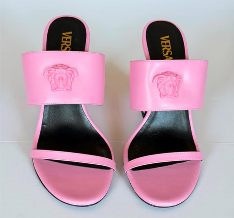 Versace Medusa Head Leather Baby Pink Sandals 9 US (39 Euro) 1019266 NIB $1100