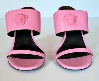 Versace Medusa Head Leather Baby Pink Sandals 9 US (39 Euro) 1019266 NIB $1100