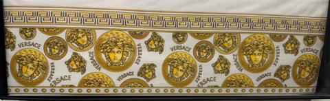Versace Medusa Amplified 4-piece FULL Bed Set Sheet Set White/Gold NIB $900