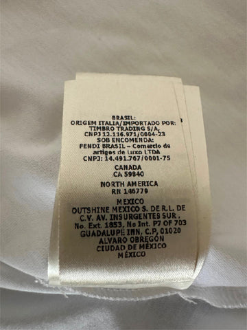 Fendi FF Logo Print White/Brown Cotton Jersey T-Shirt 2XL FAF682 IT NWT $810