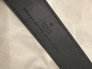 Gucci Selleria G-Buckle Women's  Leather Belt Black 75/30 IT 655566 NWT