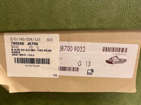 Gucci Men’s Rubber White/Green/Red Sandals 13.5 US (13 Gucci) 780286