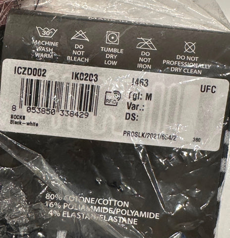 Versace Logo Socks Black/White Size Medium Made in Italy ICZD002 NWT