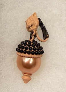 Gucci Bronze Metal Faux-Pearl Lion Clip-On Earrings Made in Italy NWT $550 1