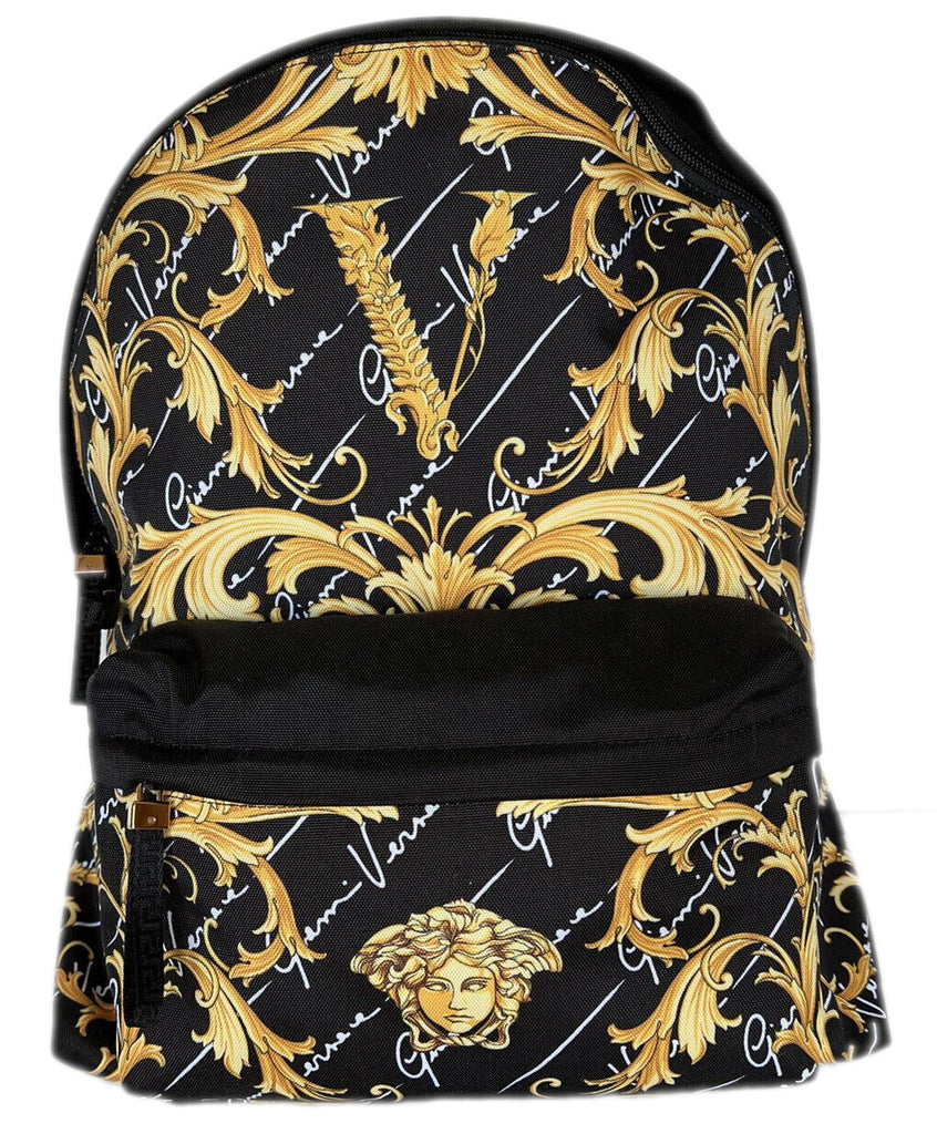 NWT 1150 $ Versace Barocco Signature bedruckter Nylonrucksack, hergestellt in Italien 1002886