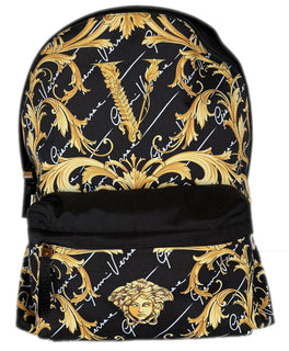 NWT 1150 $ Versace Barocco Signature bedruckter Nylonrucksack, hergestellt in Italien 1002886
